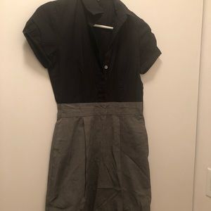 theory black gray shirt dress xs 0